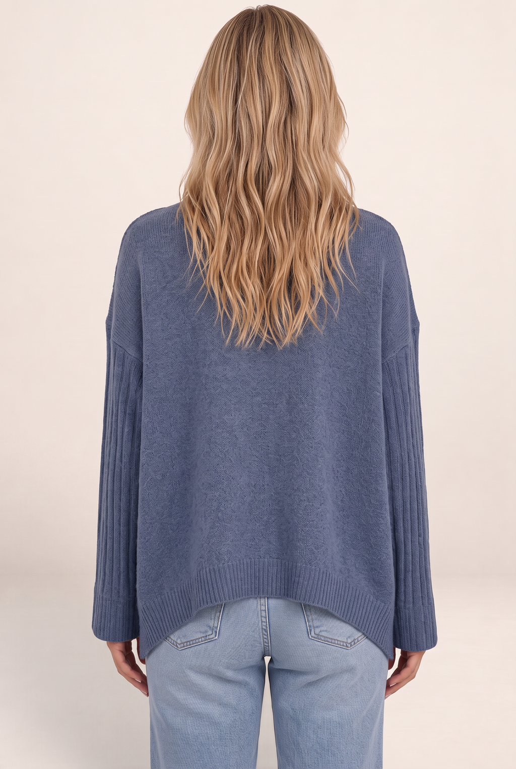 Women's Roll Neck Oversized Jumper – Soft Knit Longline Sweater