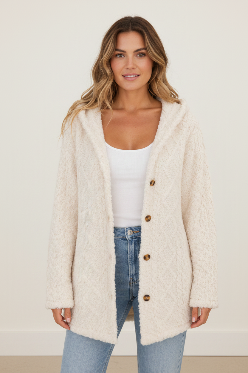 Cozy Collection | Women's Long Cardigan with Hooded Design | Plush Fleece for Ultimate Comfort in Autumn and Winter